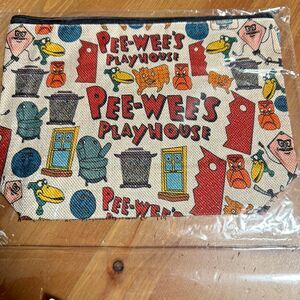 Pee Wee's Playhouse Cosmetic Makeup Bag Large Capacity Zip Close New